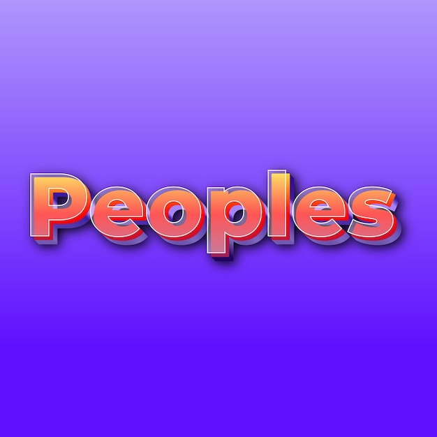 PeoplesText effect JPG gradient purple background card photo