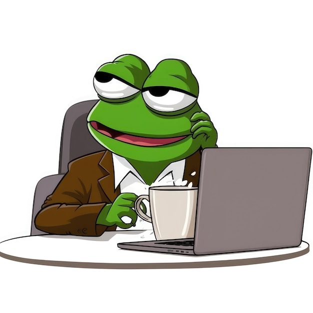 Pepe the Frog The CoffeeSipping Cartoon in the Office