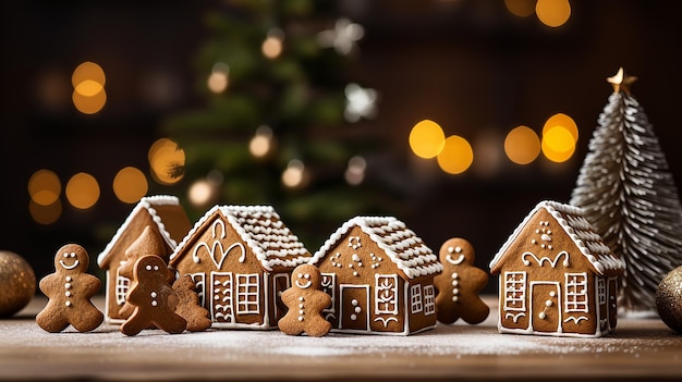 Peperkoekhuis concept vakantie van Kerstmis en gelukkig nieuwjaar Intreepupil lichten van Kerstmis TR