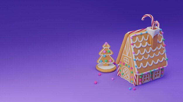 Peperkoekhuis en kerstboom