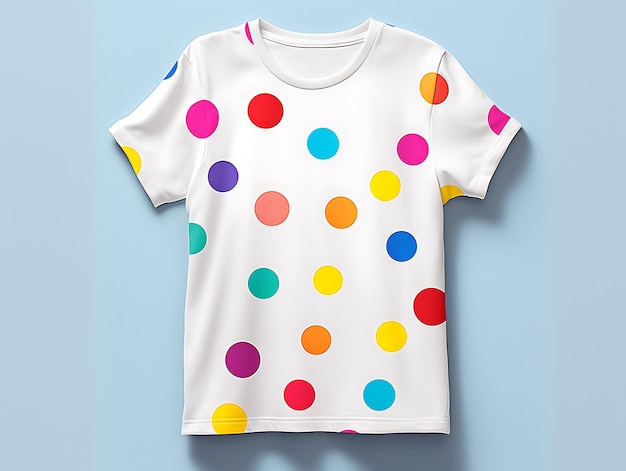 Peplum T Shirt Polka Dot Pattern Playful Contrasting Colors Clean Blank White Photoshoot Tee