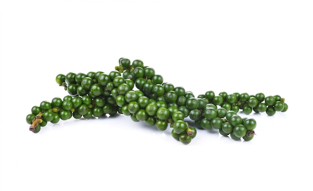 Pepper seeds on white background