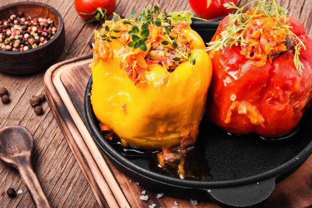 Pepper stuffed with meat