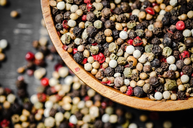 Peppercorn on a rustic background
