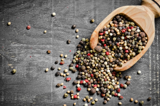 Peppercorn on a rustic background