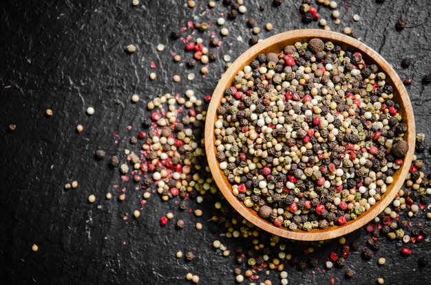 Peppercorn on a rustic background