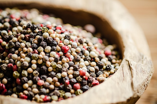 Peppercorn on a rustic background