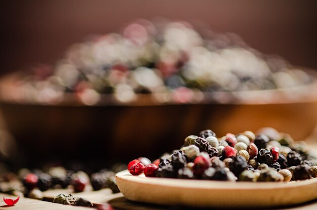 Peppercorn on a rustic background