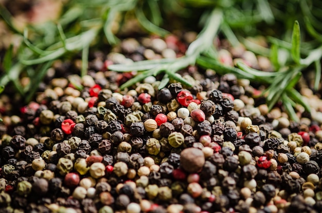 Peppercorn on a rustic background