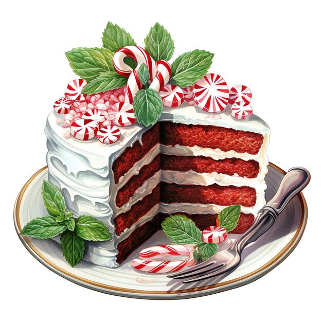 Peppermint Design Cakes in Holiday Season Graphic Illustrations