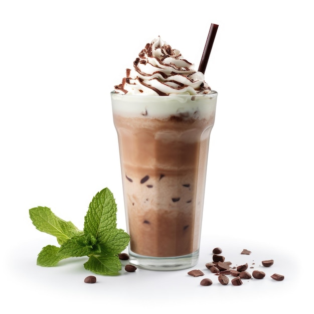 Peppermint Mocha isolated on white background Generative AI