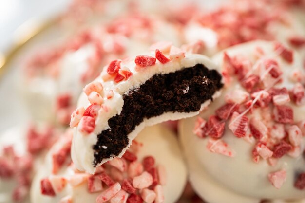 Peppermint white chocolate cookies