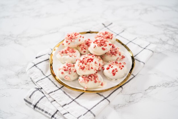 Peppermint white chocolate cookies