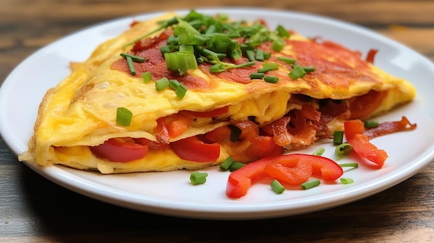 Pepperoni en rode paprika-omelet