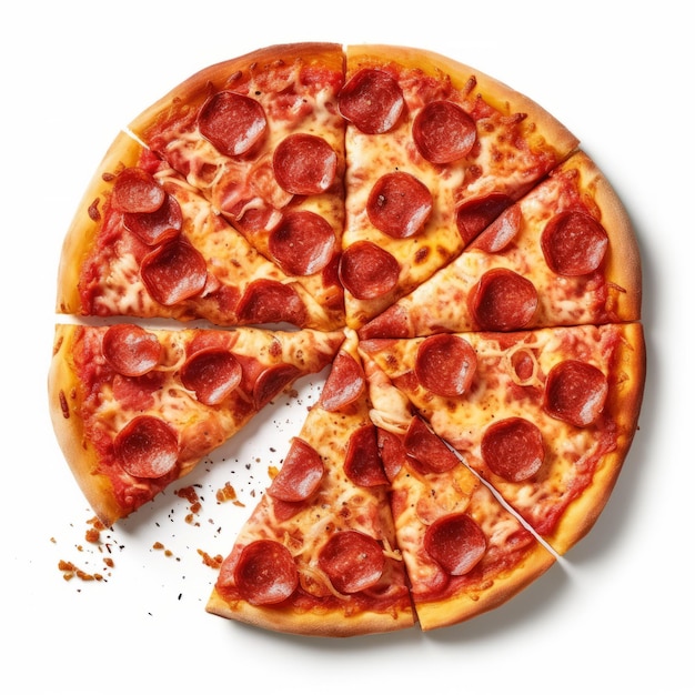 Pepperoni pizza geïsoleerd Illustratie AI GenativexA