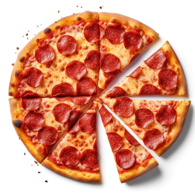 Pepperoni pizza illustratie AI generatief