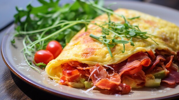 Pepperoni and Red Bell Pepper Omelette