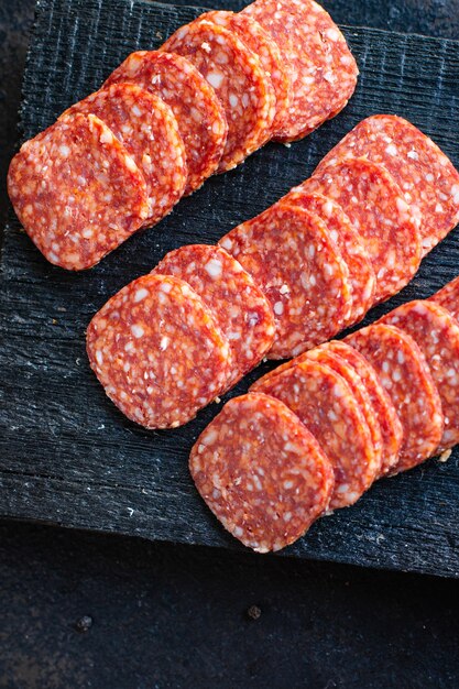 Pepperoni worst paprika vlees specerijen fastfood pittig