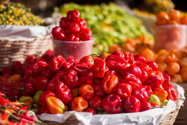 Peppers for sale at a popular fair.