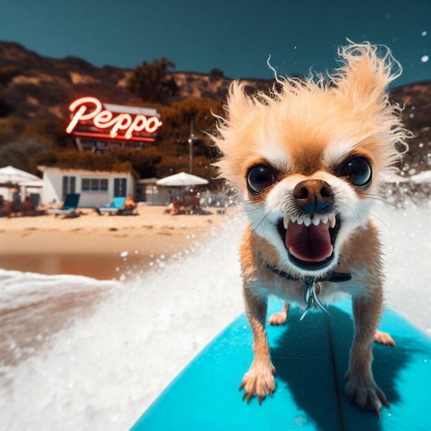 peppo the chihuahua surfing the waves in california angry and funny