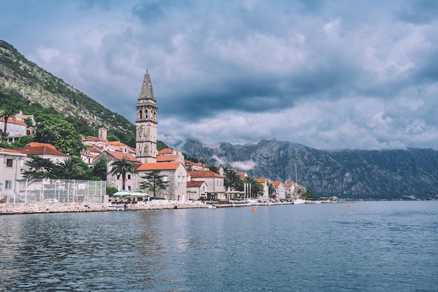 Perast Town on Kotorska Bay in Montenegro