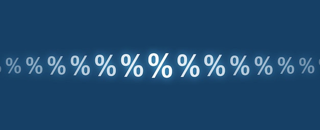 Photo percent icons on the blue background.