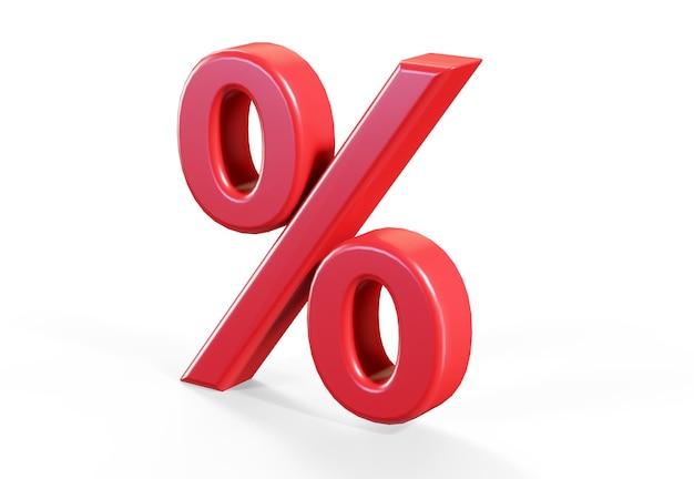 Процентный знак процента символ процентиля процентная ставка продажа финансы скидка значок черный красный золотой желтый зеленый синий 3d рендеринг