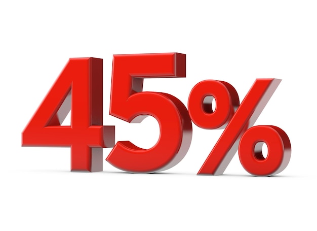 percent red promotional sale sign d render