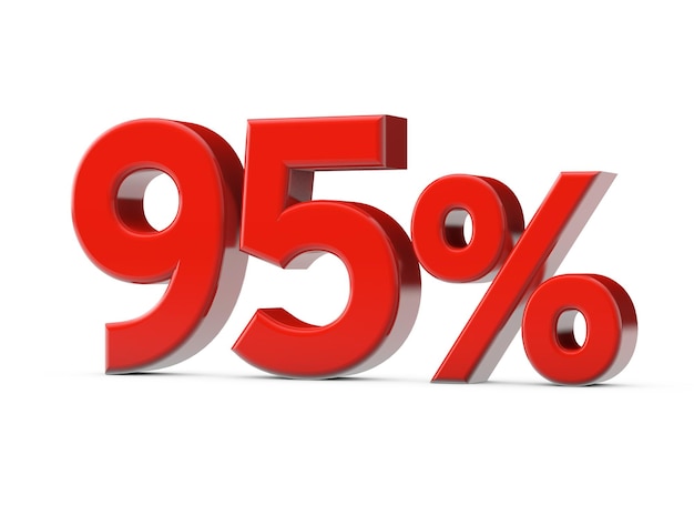 percent red promotional sale sign d render