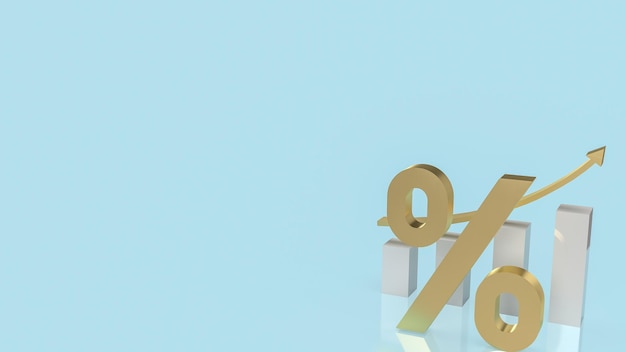 The percent symbol for interest rate or tax concept 3d rendering