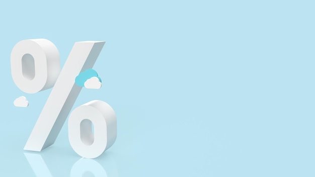 The percent symbol for interest rate or tax concept 3d rendering