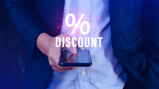 Percentage discount on mobile phones Discount Percentage concept