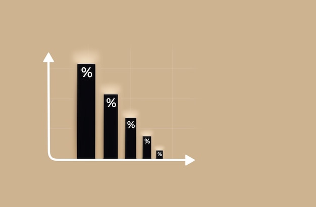 Percentage naar omhoog en omlaag pijlsymboolpictogram Rente voorraden financiële ranking hypotheekrente en Cut loss concept