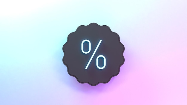 Percentage pictogram 3d render illustratie