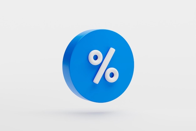 Percentage pictogram teken of symbool voor aanbieding korting en verkoop ui website illustratie 3D-rendering