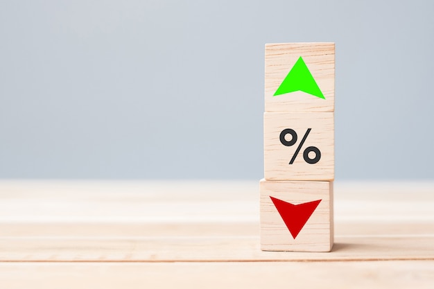 Percentage tot pijl omhoog en omlaag