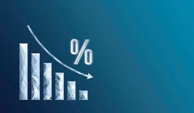 Percentagegrafiek van het netwerk daalt