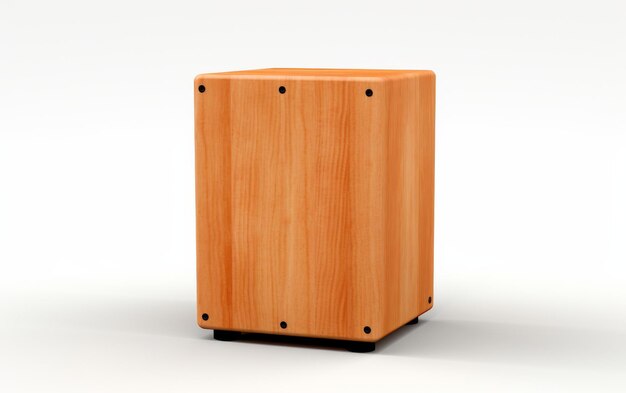 Foto strumento percussivo cajon su sfondo bianco