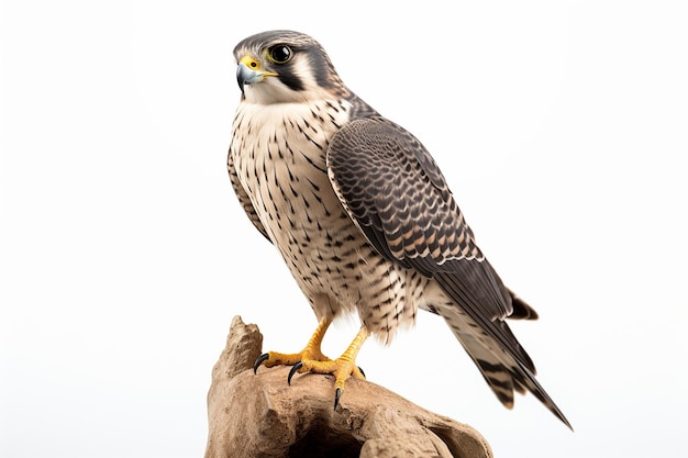 Peregrine Falcon Portrait Isolated on White Background Generative AI