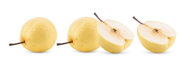 Perenfruit dat op witte oppervlakte wordt geïsoleerd