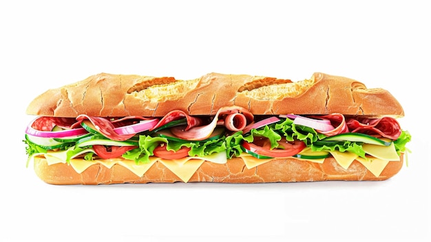 Photo perfect baguette sandwich fast food chain menu commercial design