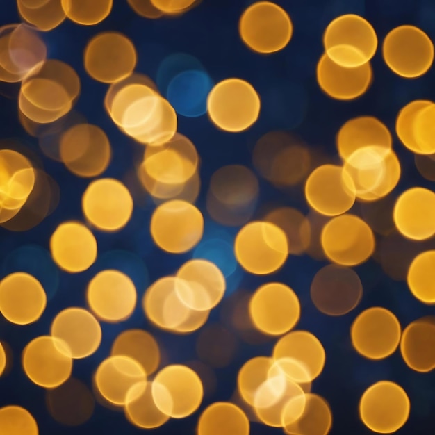 Perfect bokeh lights background defocused abstract yellow and blue light circles