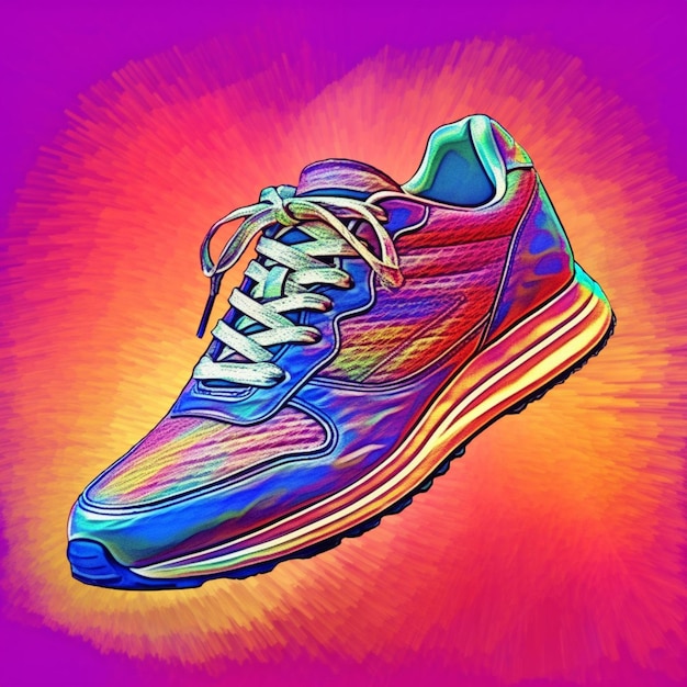 Perfect colorful and eyecatching sneakers created by ai