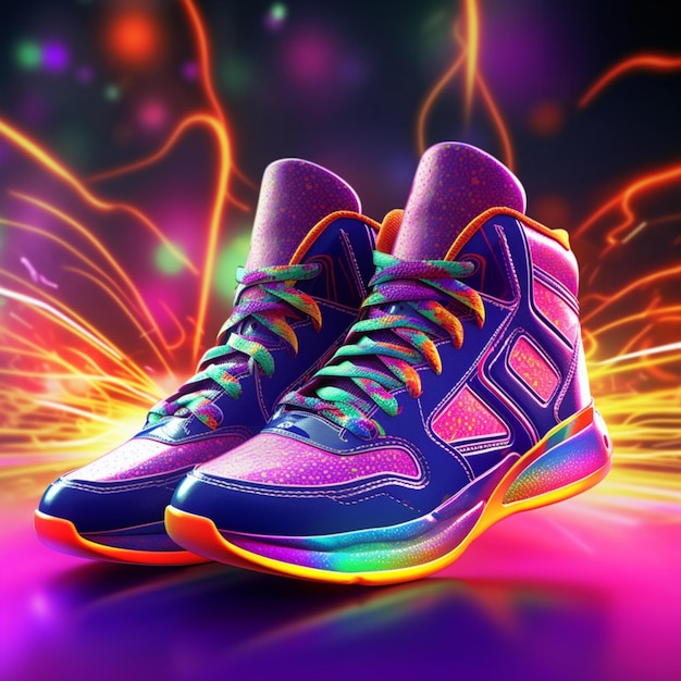 Perfect colorful and eyecatching sneakers created by AI