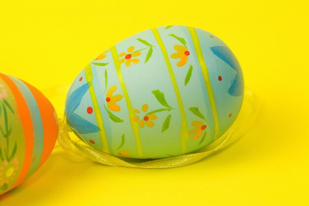 Perfect colorful handmade easter eggs isolated on a white