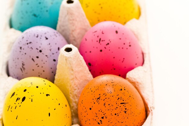 Perfect colorful handmade easter eggs isolated on a white