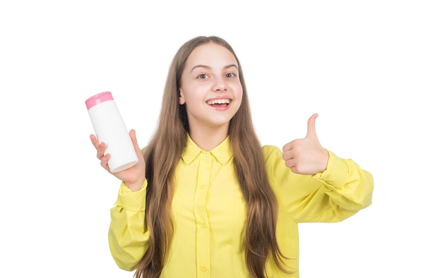 10대 어린이용 화장품을 제시하는 스트레이트너 컨디셔너 스킨 로션 병으로 완벽한 일상 습관과 개인 관리 상태 머리카락 샴푸로 머리를 청소하는 어린이용 샤워 젤
