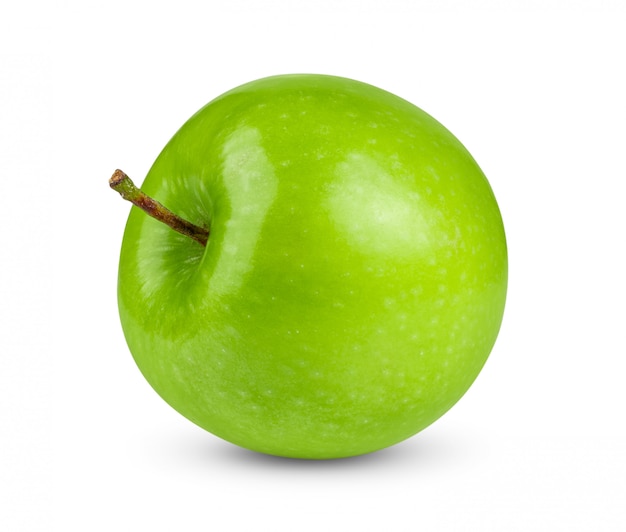 Perfect Fresh Green Apple on White wall