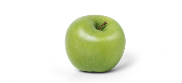 Идеальное зеленое яблоко изолирован. Полная глубина резкости с обтравочный контур