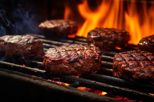 Perfect Grill Marks on Charred BBQ Burgers